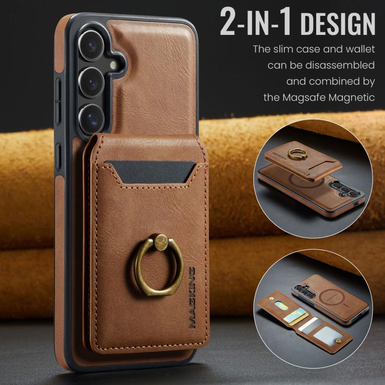 For Samsung Galaxy S25 FE 5G MAGKING K1 MagSafe Detachable Wallet RFID Back Cover Phone Case