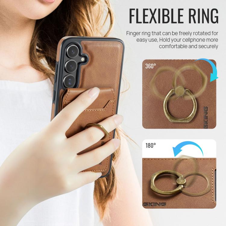 For Samsung Galaxy S25 FE 5G MAGKING K1 MagSafe Detachable Wallet RFID Back Cover Phone Case