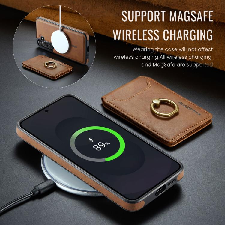 For Samsung Galaxy S25 FE 5G MAGKING K1 MagSafe Detachable Wallet RFID Back Cover Phone Case