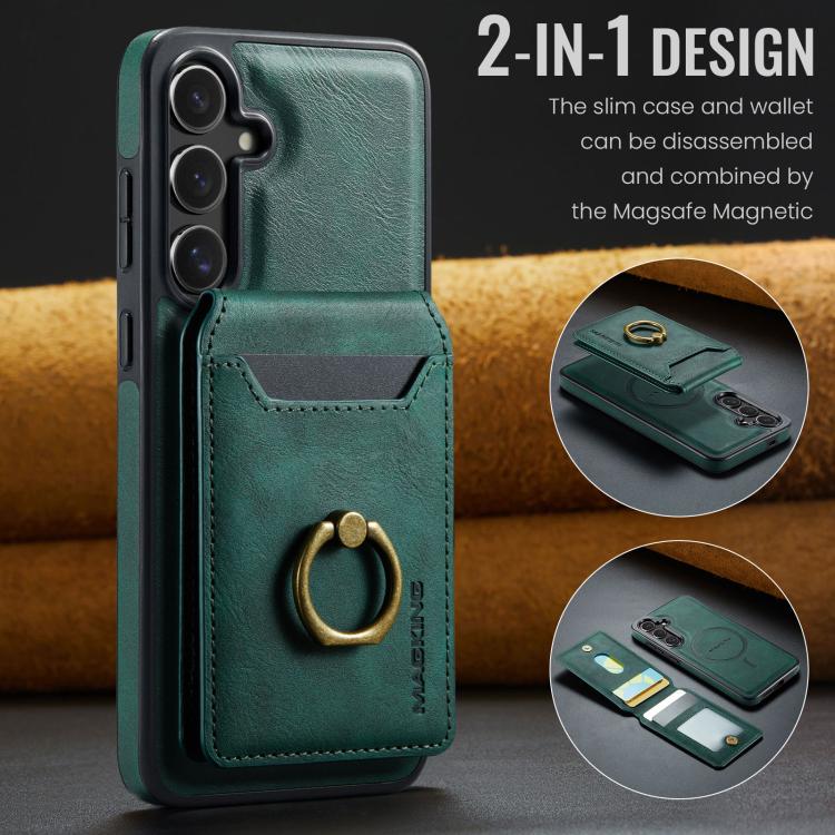 For Samsung Galaxy S25 FE 5G MAGKING K1 MagSafe Detachable Wallet RFID Back Cover Phone Case