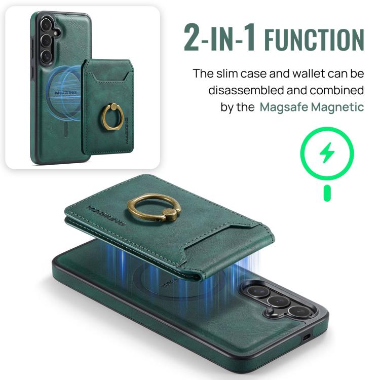 For Samsung Galaxy S25 FE 5G MAGKING K1 MagSafe Detachable Wallet RFID Back Cover Phone Case