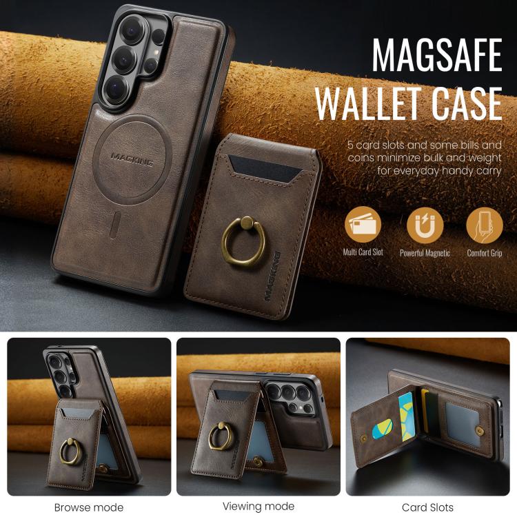 For Samsung Galaxy S26 Ultra 5G MAGKING K1 MagSafe Detachable Wallet RFID Back Cover Phone Case