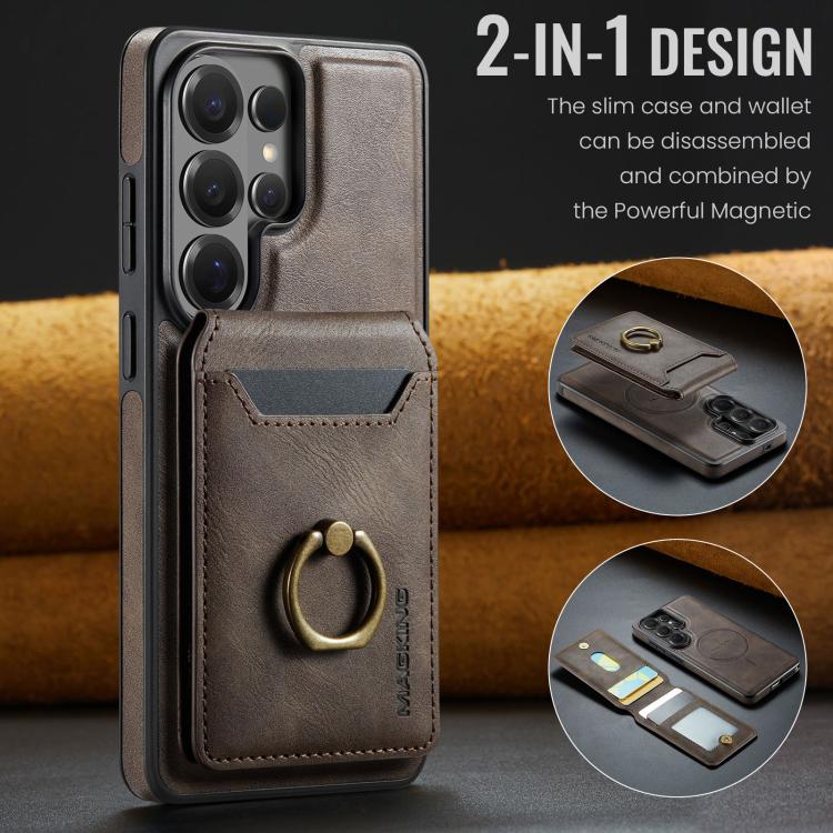 For Samsung Galaxy S26 Ultra 5G MAGKING K1 MagSafe Detachable Wallet RFID Back Cover Phone Case