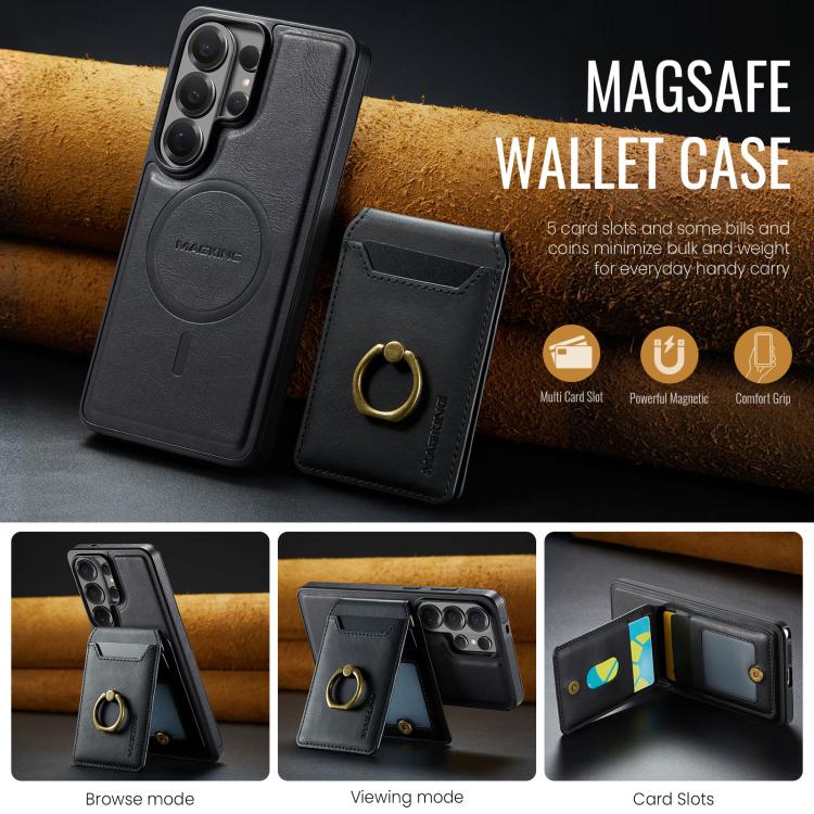 For Samsung Galaxy S26 Ultra 5G MAGKING K1 MagSafe Detachable Wallet RFID Back Cover Phone Case