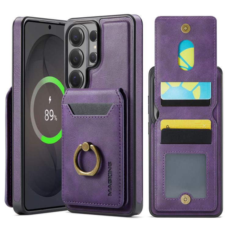 For Samsung Galaxy S26 Ultra 5G MAGKING K1 MagSafe Detachable Wallet RFID Back Cover Phone Case