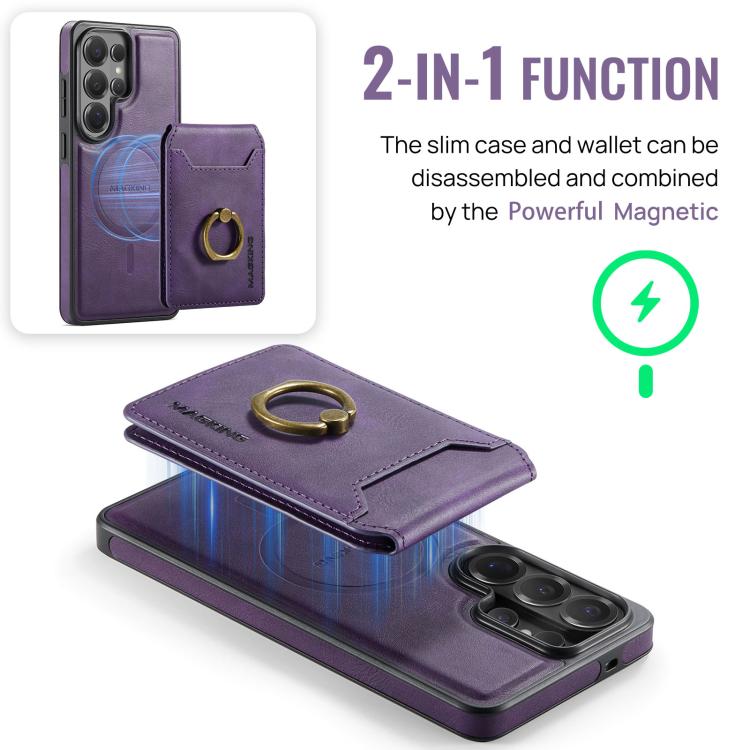For Samsung Galaxy S26 Ultra 5G MAGKING K1 MagSafe Detachable Wallet RFID Back Cover Phone Case