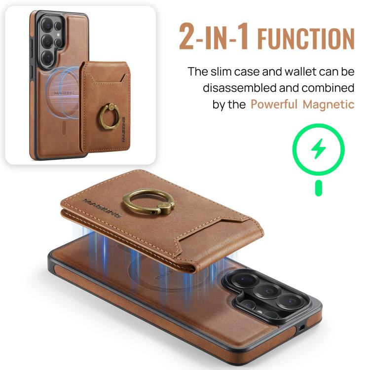 For Samsung Galaxy S26 Ultra 5G MAGKING K1 MagSafe Detachable Wallet RFID Back Cover Phone Case