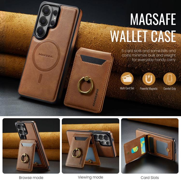 For Samsung Galaxy S26 Ultra 5G MAGKING K1 MagSafe Detachable Wallet RFID Back Cover Phone Case
