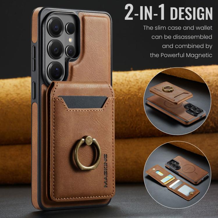 For Samsung Galaxy S26 Ultra 5G MAGKING K1 MagSafe Detachable Wallet RFID Back Cover Phone Case