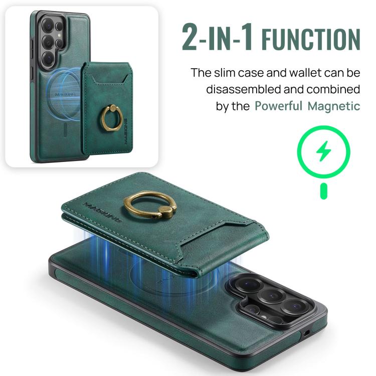 For Samsung Galaxy S26 Ultra 5G MAGKING K1 MagSafe Detachable Wallet RFID Back Cover Phone Case