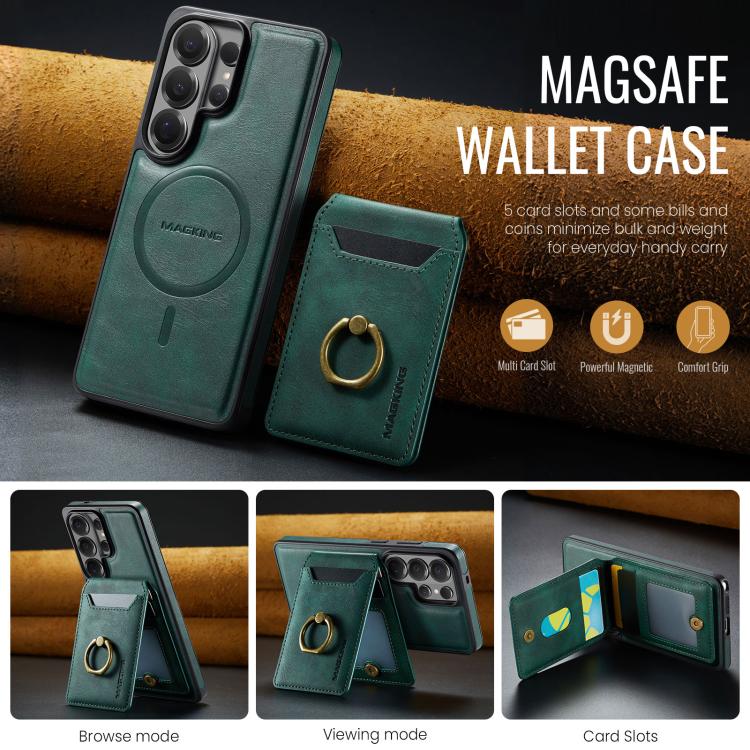 For Samsung Galaxy S26 Ultra 5G MAGKING K1 MagSafe Detachable Wallet RFID Back Cover Phone Case