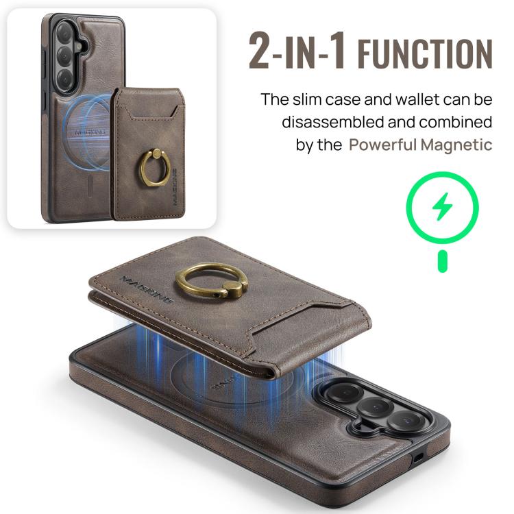 For Samsung Galaxy S26 5G MAGKING K1 MagSafe Detachable Wallet RFID Back Cover Phone Case