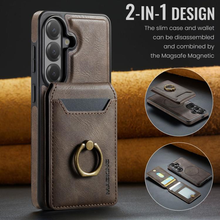 For Samsung Galaxy S26 5G MAGKING K1 MagSafe Detachable Wallet RFID Back Cover Phone Case