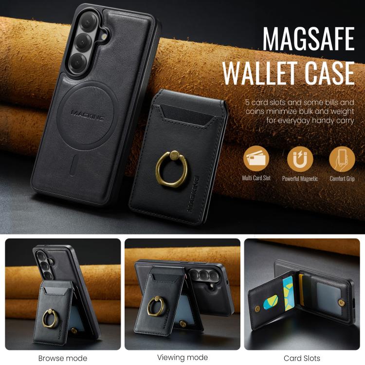 For Samsung Galaxy S26 5G MAGKING K1 MagSafe Detachable Wallet RFID Back Cover Phone Case