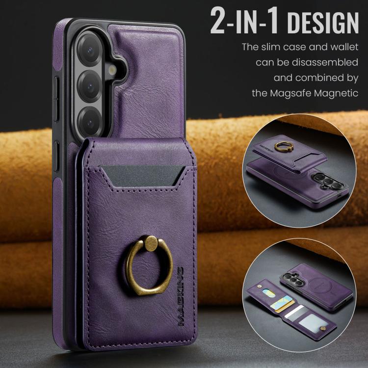 For Samsung Galaxy S26 5G MAGKING K1 MagSafe Detachable Wallet RFID Back Cover Phone Case