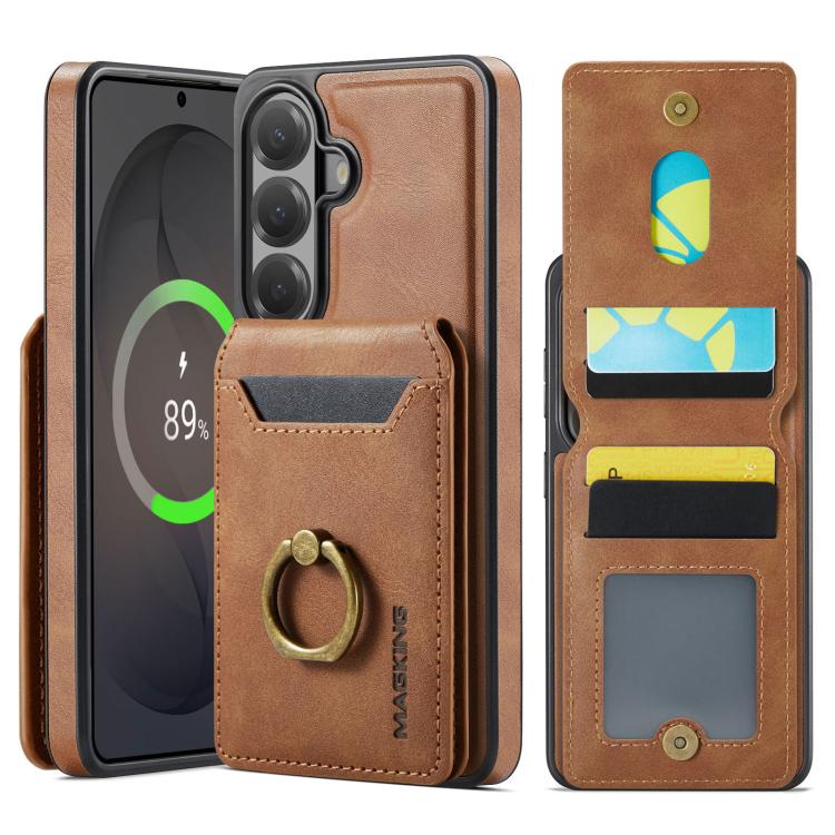 For Samsung Galaxy S26 5G MAGKING K1 MagSafe Detachable Wallet RFID Back Cover Phone Case