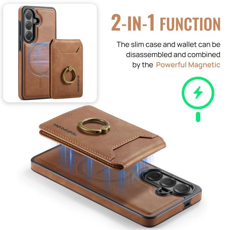 For Samsung Galaxy S26 5G MAGKING K1 MagSafe Detachable Wallet RFID Back Cover Phone Case