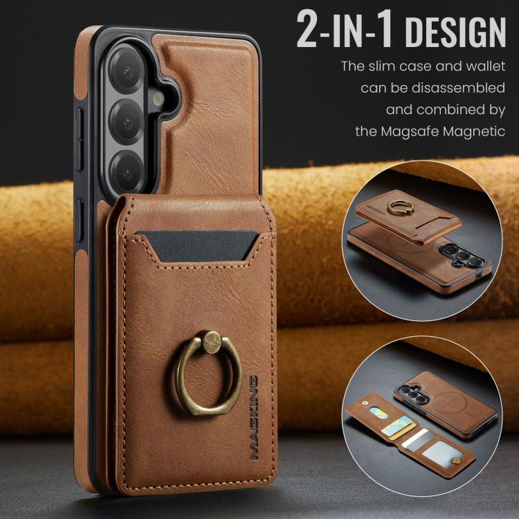 For Samsung Galaxy S26 5G MAGKING K1 MagSafe Detachable Wallet RFID Back Cover Phone Case