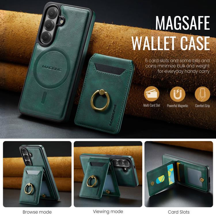 For Samsung Galaxy S26 5G MAGKING K1 MagSafe Detachable Wallet RFID Back Cover Phone Case