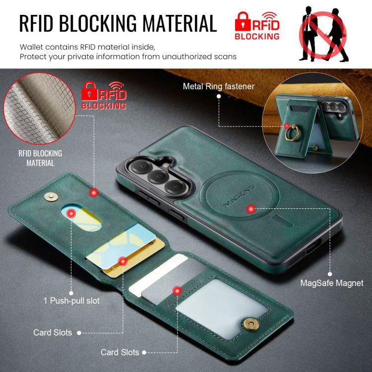 For Samsung Galaxy S26 5G MAGKING K1 MagSafe Detachable Wallet RFID Back Cover Phone Case