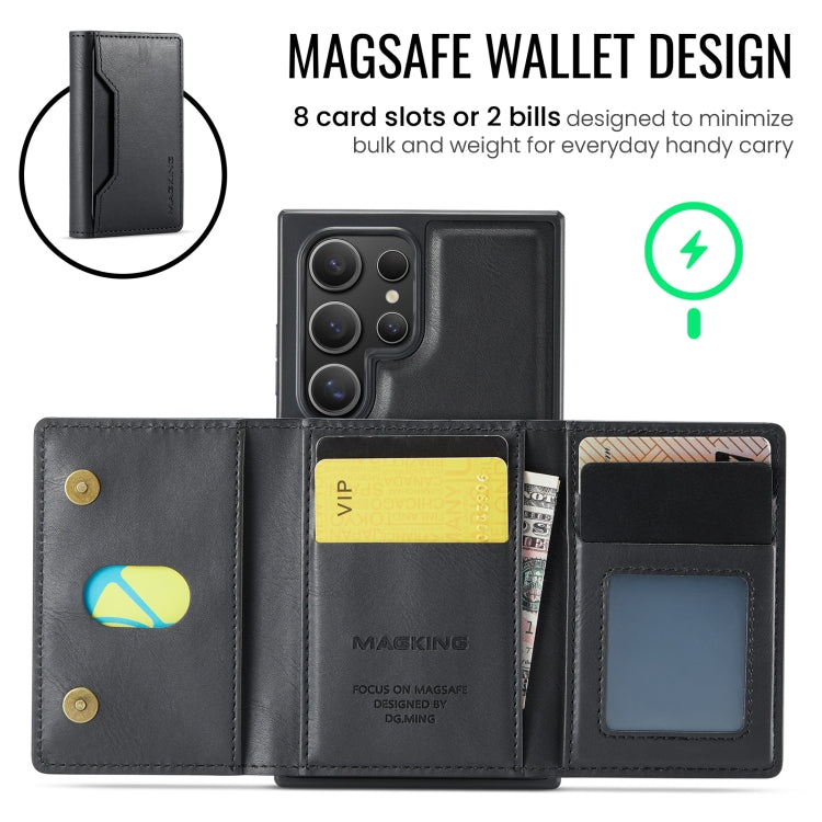 For Samsung Galaxy S24 Ultra 5G MAGKING K2 Series MagSafe RFID Card Bag Detachable Phone Case