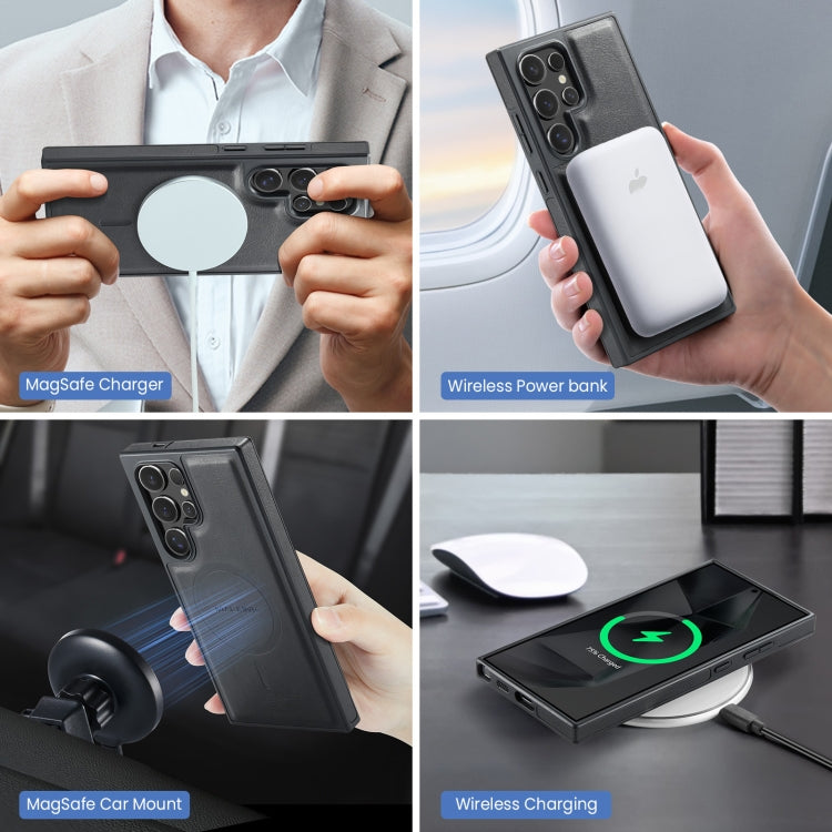 For Samsung Galaxy S24 Ultra 5G MAGKING K2 Series MagSafe RFID Card Bag Detachable Phone Case