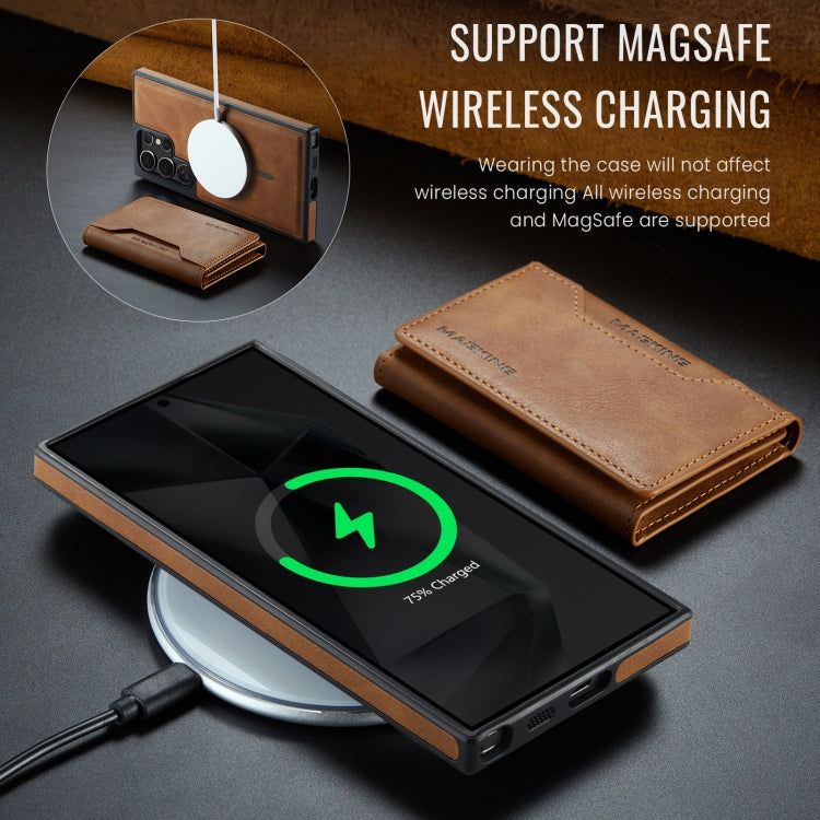 For Samsung Galaxy S24 Ultra 5G MAGKING K2 Series MagSafe RFID Card Bag Detachable Phone Case