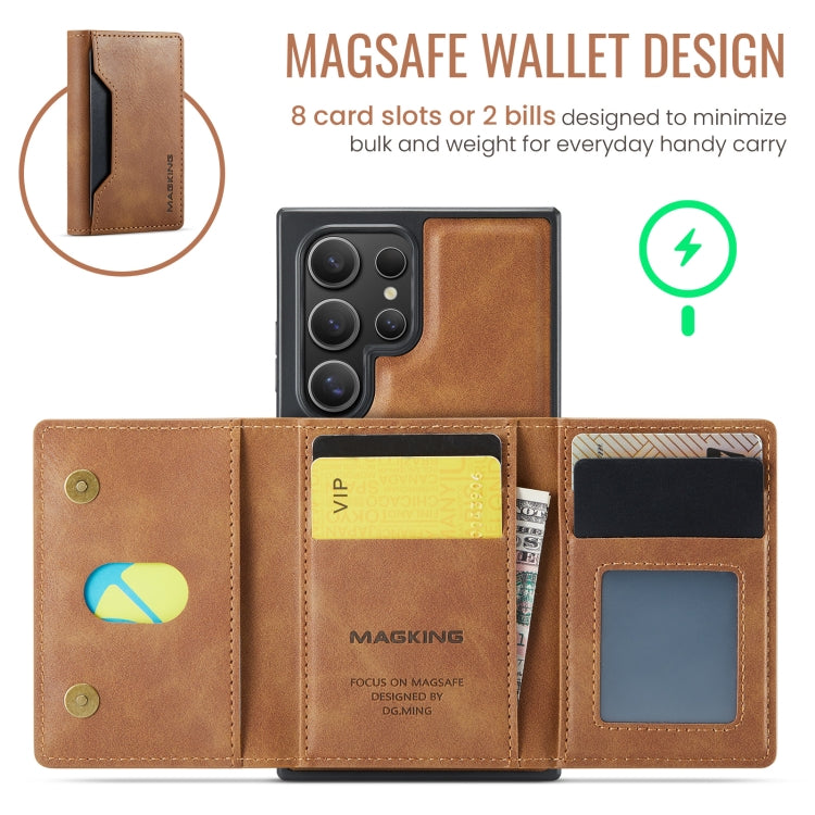 For Samsung Galaxy S24 Ultra 5G MAGKING K2 Series MagSafe RFID Card Bag Detachable Phone Case