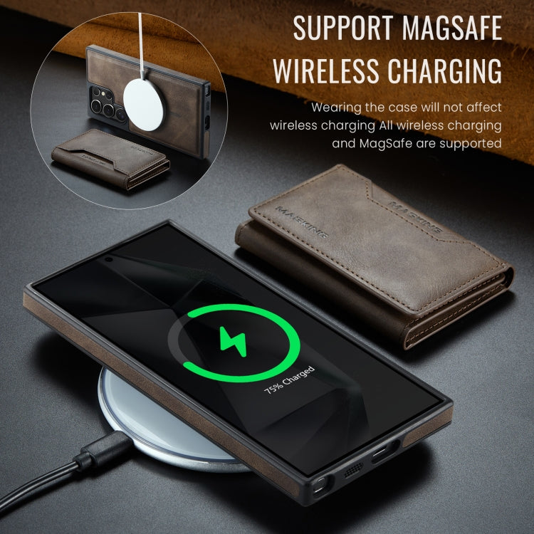 For Samsung Galaxy S24 Ultra 5G MAGKING K2 Series MagSafe RFID Card Bag Detachable Phone Case