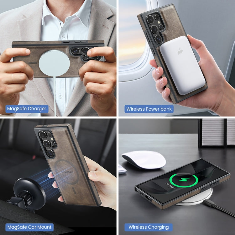 For Samsung Galaxy S24 Ultra 5G MAGKING K2 Series MagSafe RFID Card Bag Detachable Phone Case