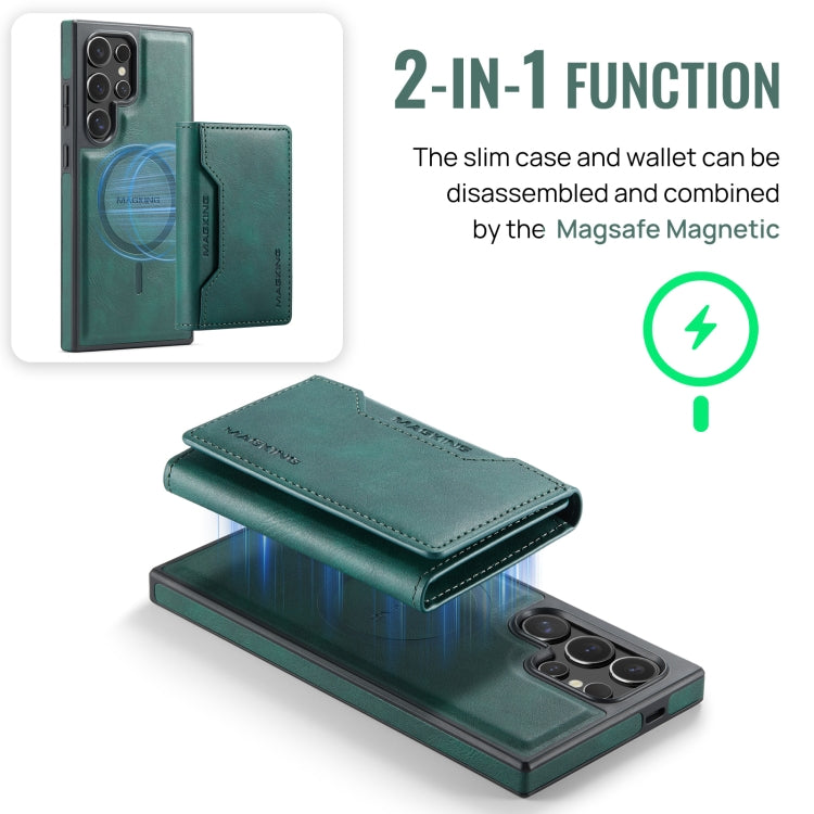 For Samsung Galaxy S24 Ultra 5G MAGKING K2 Series MagSafe RFID Card Bag Detachable Phone Case