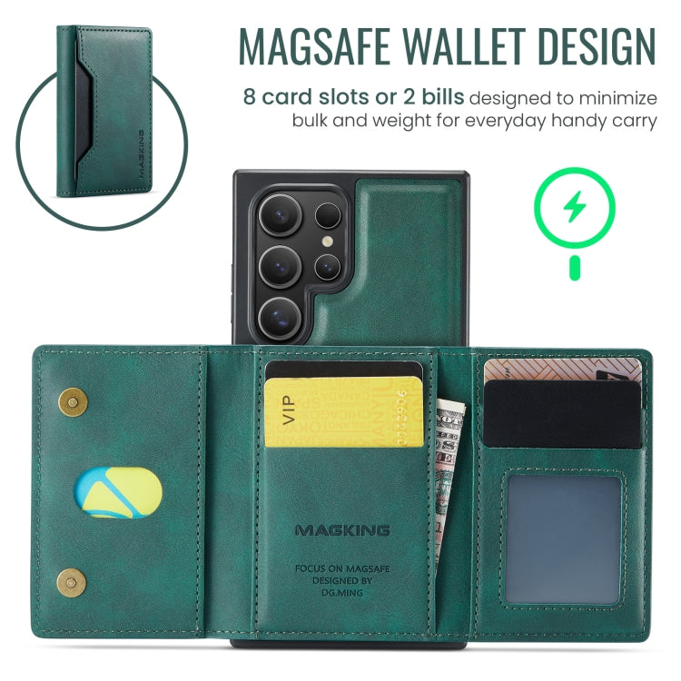 For Samsung Galaxy S24 Ultra 5G MAGKING K2 Series MagSafe RFID Card Bag Detachable Phone Case