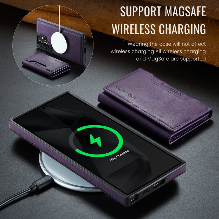 For Samsung Galaxy S24 Ultra 5G MAGKING K2 Series MagSafe RFID Card Bag Detachable Phone Case