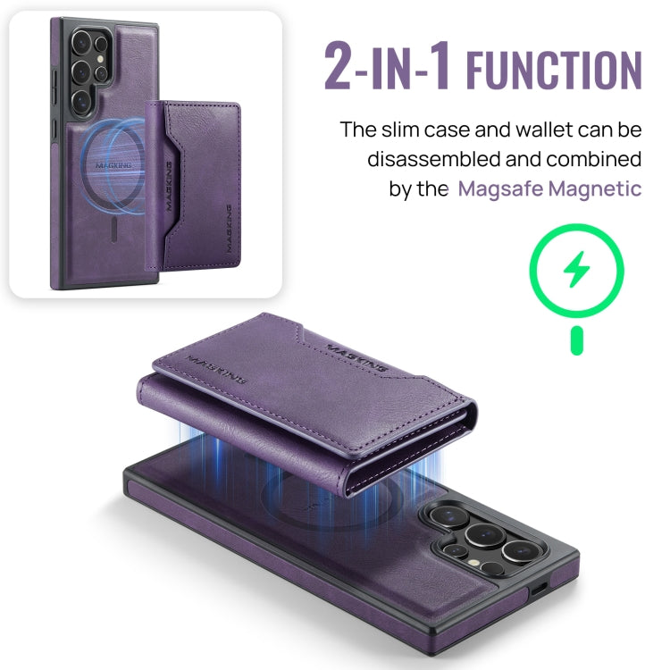 For Samsung Galaxy S24 Ultra 5G MAGKING K2 Series MagSafe RFID Card Bag Detachable Phone Case
