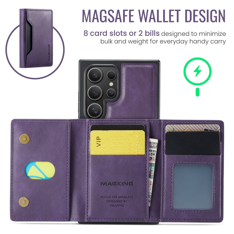 For Samsung Galaxy S24 Ultra 5G MAGKING K2 Series MagSafe RFID Card Bag Detachable Phone Case