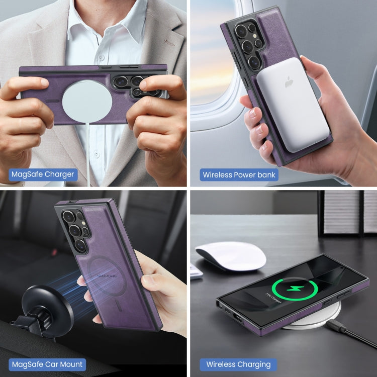 For Samsung Galaxy S24 Ultra 5G MAGKING K2 Series MagSafe RFID Card Bag Detachable Phone Case