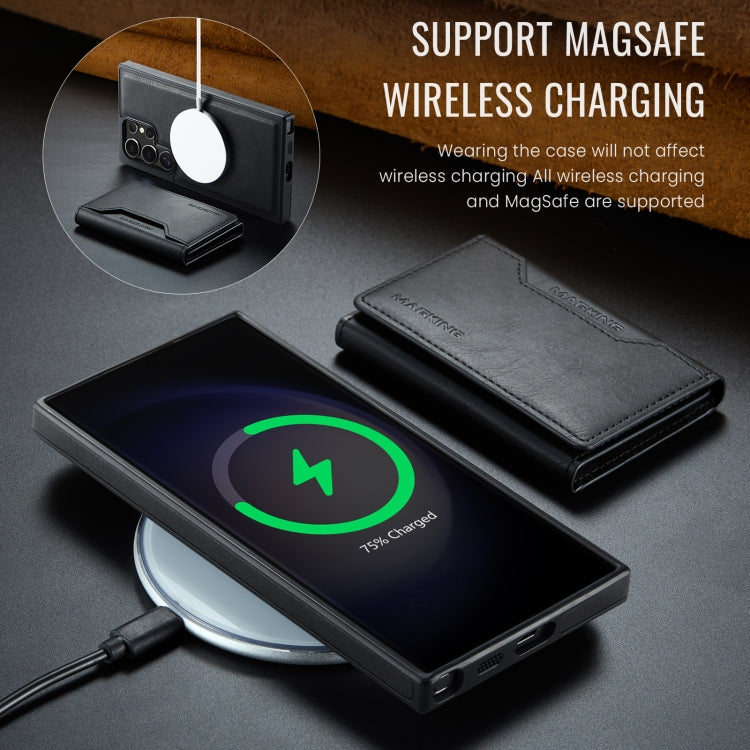 For Samsung Galaxy S23 Ultra 5G MAGKING K2 Series MagSafe RFID Card Bag Detachable Phone Case
