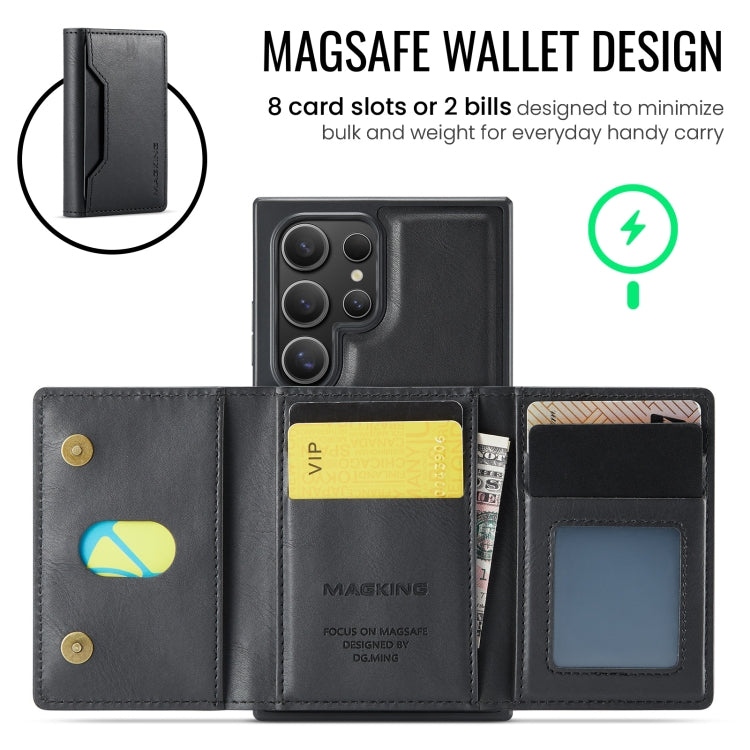 For Samsung Galaxy S23 Ultra 5G MAGKING K2 Series MagSafe RFID Card Bag Detachable Phone Case