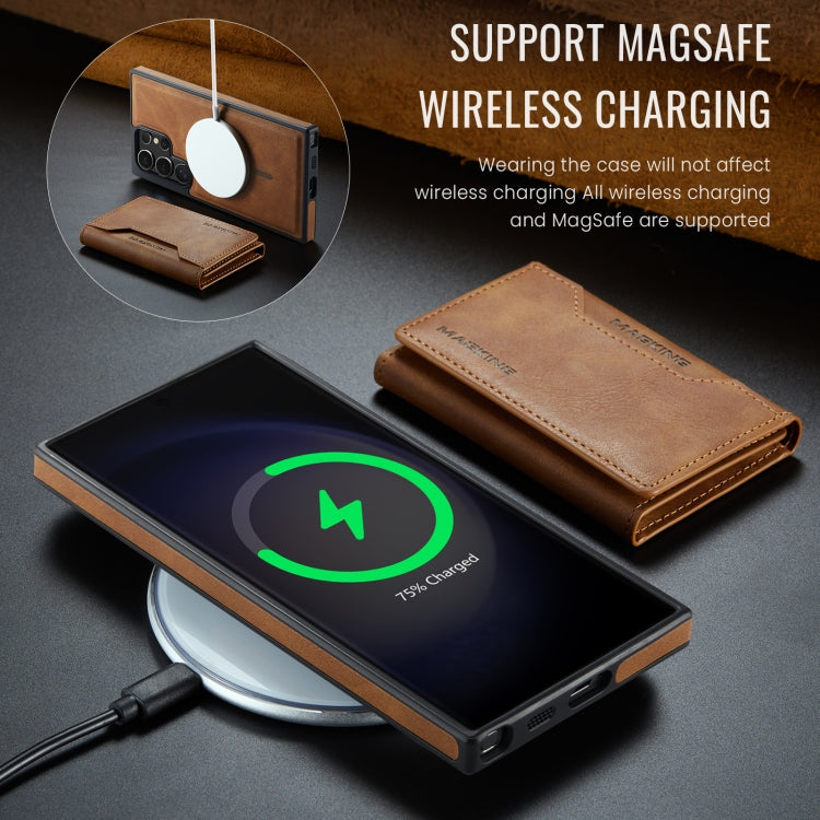 For Samsung Galaxy S23 Ultra 5G MAGKING K2 Series MagSafe RFID Card Bag Detachable Phone Case