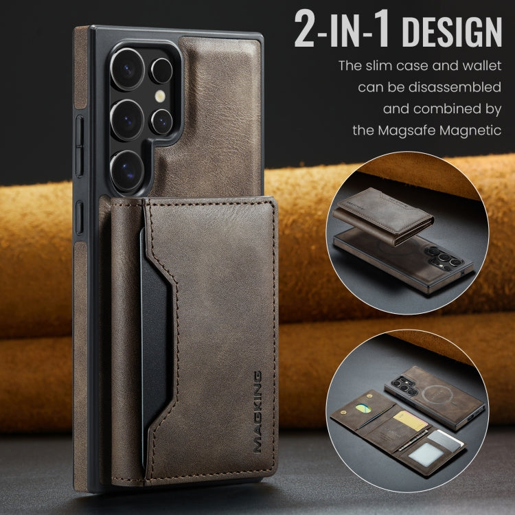 For Samsung Galaxy S23 Ultra 5G MAGKING K2 Series MagSafe RFID Card Bag Detachable Phone Case