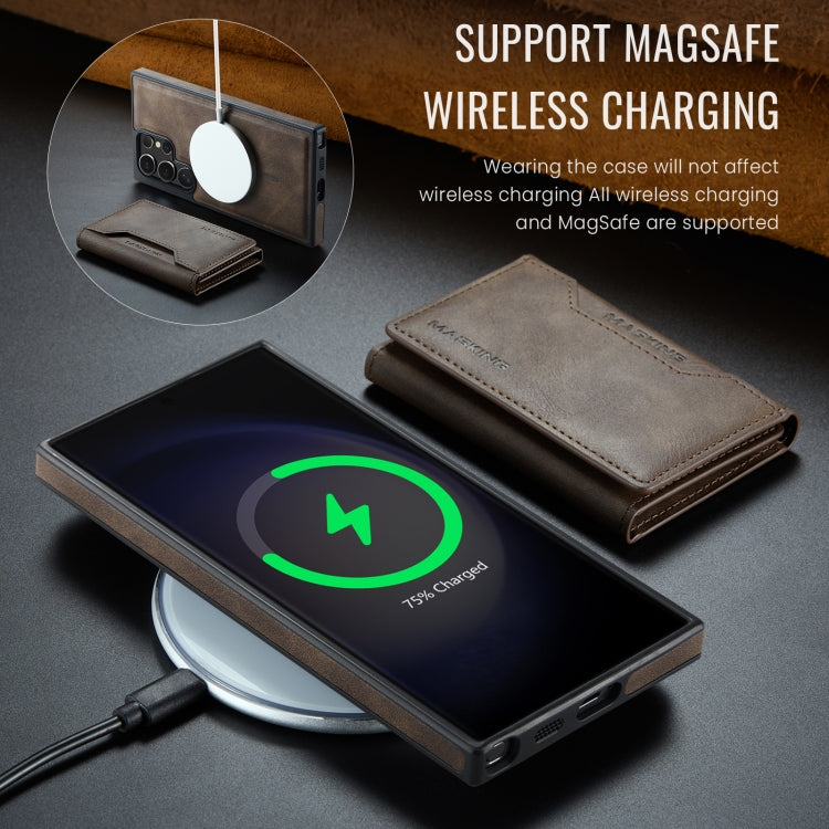 For Samsung Galaxy S23 Ultra 5G MAGKING K2 Series MagSafe RFID Card Bag Detachable Phone Case