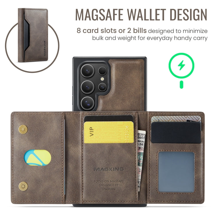 For Samsung Galaxy S23 Ultra 5G MAGKING K2 Series MagSafe RFID Card Bag Detachable Phone Case