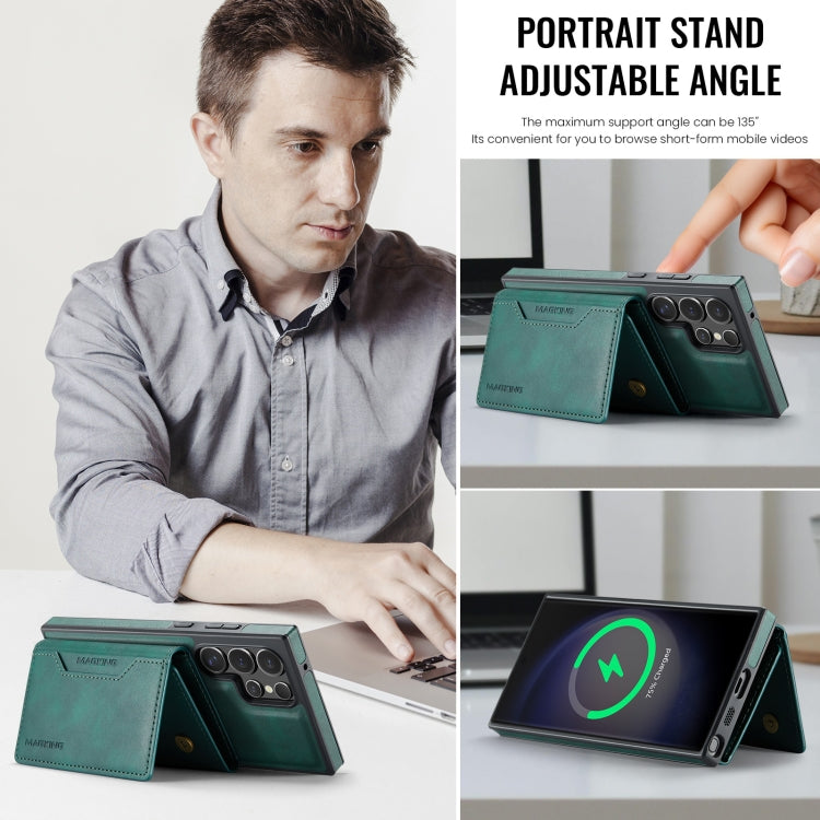 For Samsung Galaxy S23 Ultra 5G MAGKING K2 Series MagSafe RFID Card Bag Detachable Phone Case