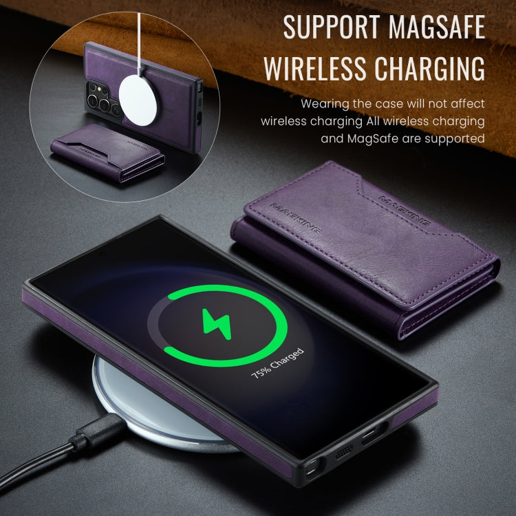 For Samsung Galaxy S23 Ultra 5G MAGKING K2 Series MagSafe RFID Card Bag Detachable Phone Case