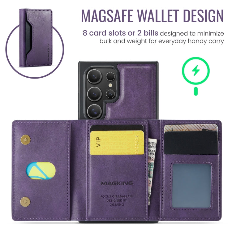 For Samsung Galaxy S23 Ultra 5G MAGKING K2 Series MagSafe RFID Card Bag Detachable Phone Case