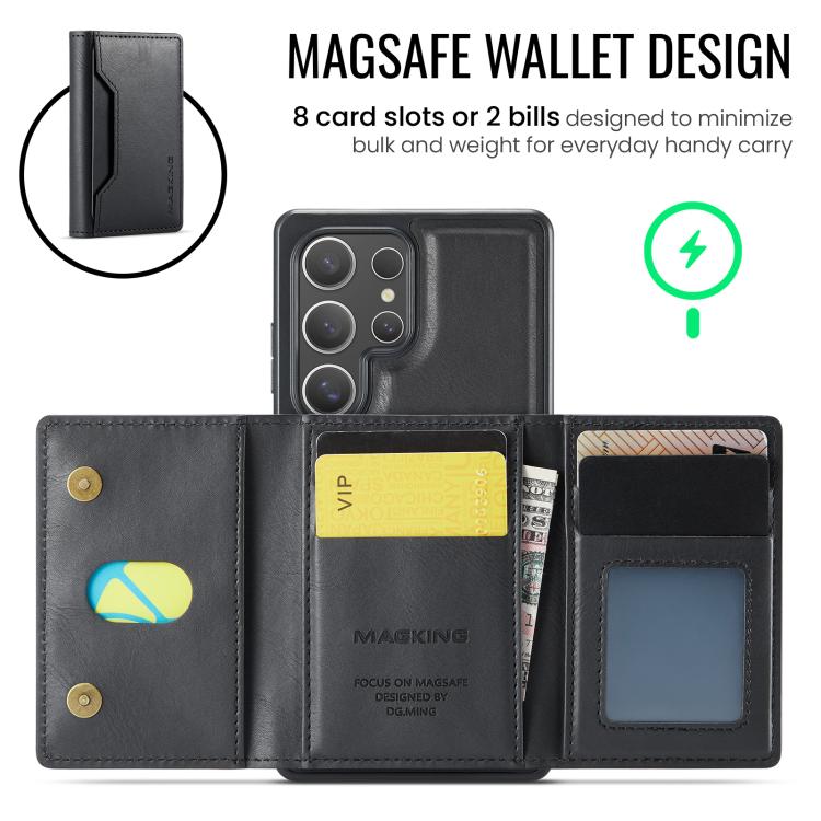 For Samsung Galaxy S25 Ultra 5G MAGKING K2 Series MagSafe RFID Card Bag Detachable Phone Case