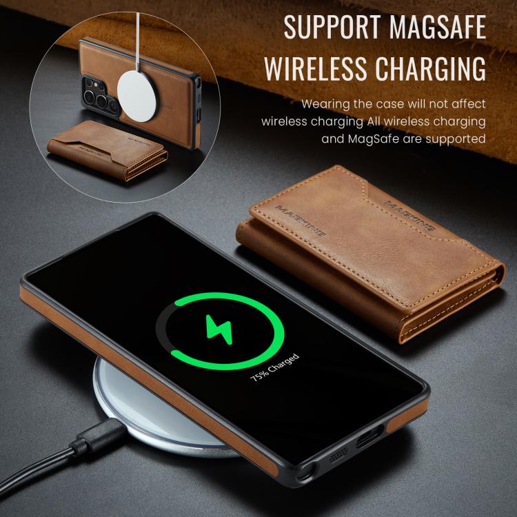 For Samsung Galaxy S25 Ultra 5G MAGKING K2 Series MagSafe RFID Card Bag Detachable Phone Case