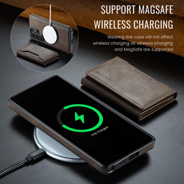 For Samsung Galaxy S25 Ultra 5G MAGKING K2 Series MagSafe RFID Card Bag Detachable Phone Case