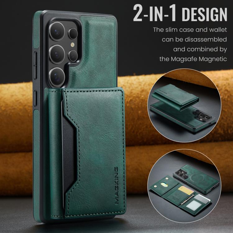 For Samsung Galaxy S25 Ultra 5G MAGKING K2 Series MagSafe RFID Card Bag Detachable Phone Case