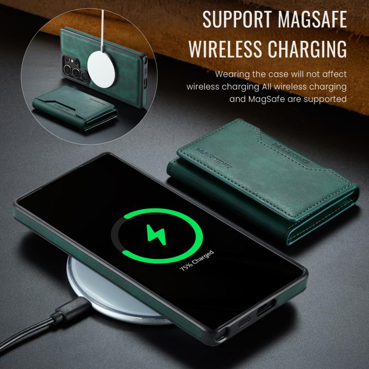 For Samsung Galaxy S25 Ultra 5G MAGKING K2 Series MagSafe RFID Card Bag Detachable Phone Case
